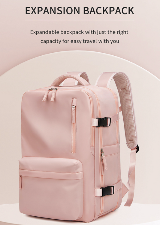 Expanding Travel Backpack With Multifunctional USB Charging